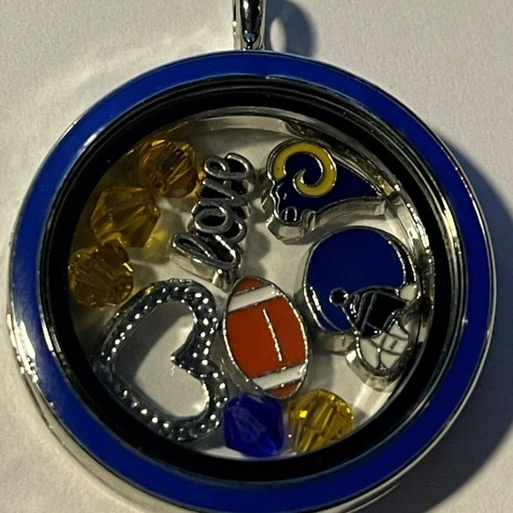 Los Angeles Rams NFL Memory Charm Locket w/ 22 IN chain NEW - Picture 1 of 3